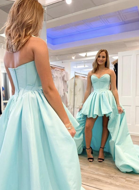 Süßes High Low Ballkleid grünes Abendkleid cg13280