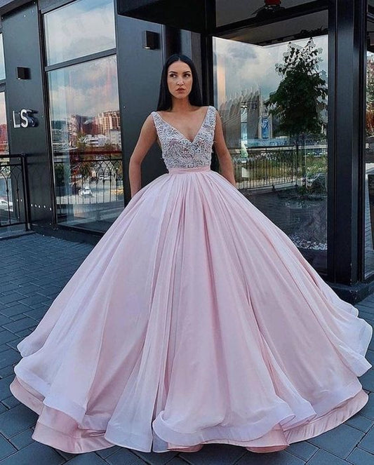 A-Linie V-Ausschnitt Langes Ballkleid, Charmantes Ballkleid cg13307