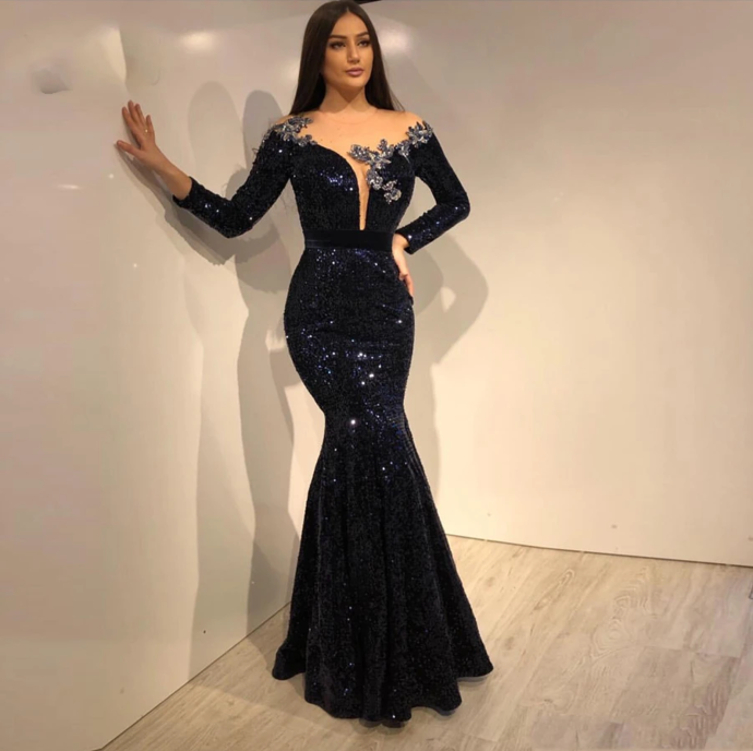 sparkly prom dresses 2021 sheer crew neckline long sleeve lace appliques sequins shinning evening dresses gowns cg13439 sparkly prom dresses 2021 sheer crew neckline long sleeve lace appliques sequins shinning evening dresses gowns cg13439