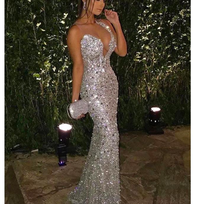 crystal prom dresses 2020 sheer crew neckline mermaid sparkly formal d classygown crystal prom dresses 2020 sheer crew neckline mermaid sparkly formal d classygown