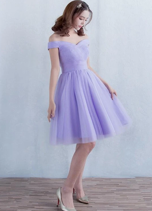 Adorable Lavender Short Tulle Homecoming Dress cg13534