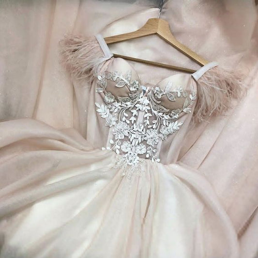 Stilvolles langes Ballkleid aus Tüllspitze, formelles Kleid cg13555