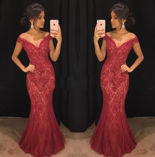 Schulterfreies Meerjungfrauen-Ballkleid cg13736