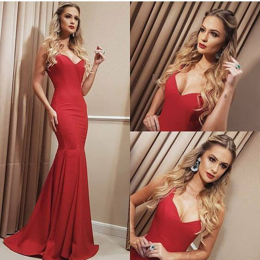 Sexy Ballkleider, Rotes Ballkleid, Rückenfreies Abendkleid, Langes Abendkleid cg13740