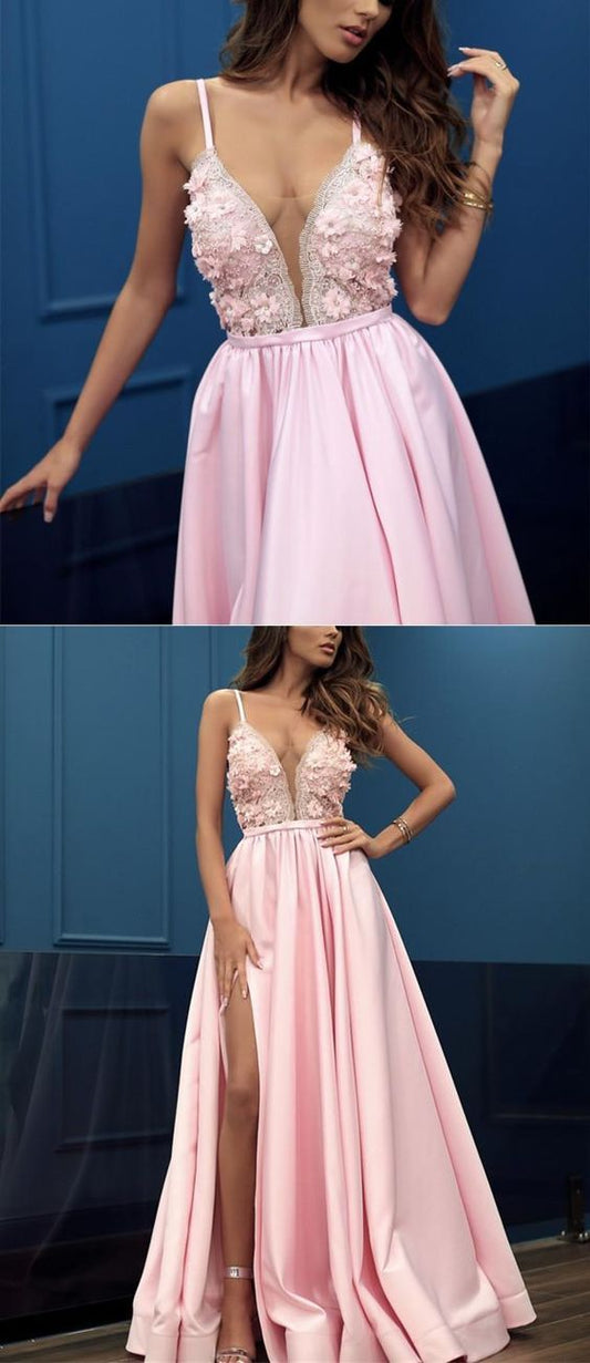 Prinzessinnen Charmantes Rosa Langes Ballkleid, Sweet 16 Partykleid cg13777
