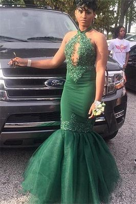 Sexy Mermaid Green Floor-Length Prom Dress cg13827