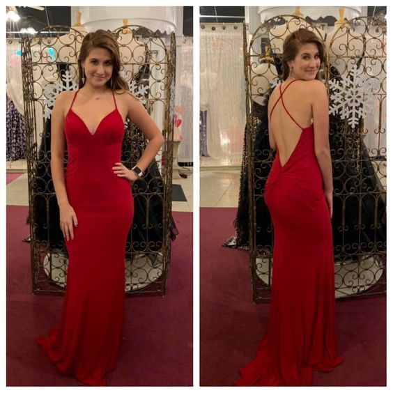 Rotes Ballkleid mit offenem Rücken cg13921