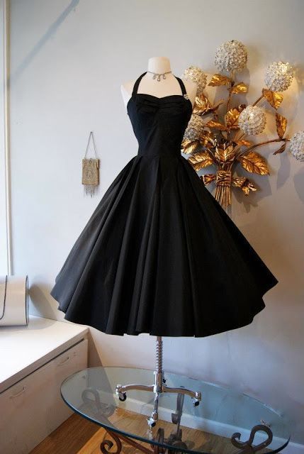 Vintage Schwarzes kurzes Homecoming-Kleid cg13967