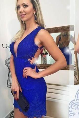 Homecoming Dress Lace Royal Blue Homecoming Dress cg14045