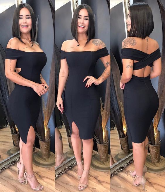 Off the shoulder black homecoming dress cg14068