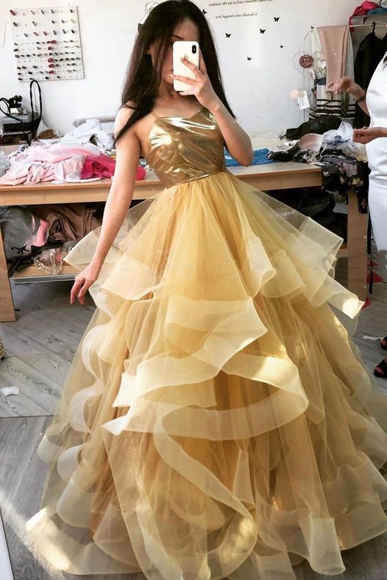 Unique sweetheart tulle long prom dress, tulle sweet 16 dress cg14360