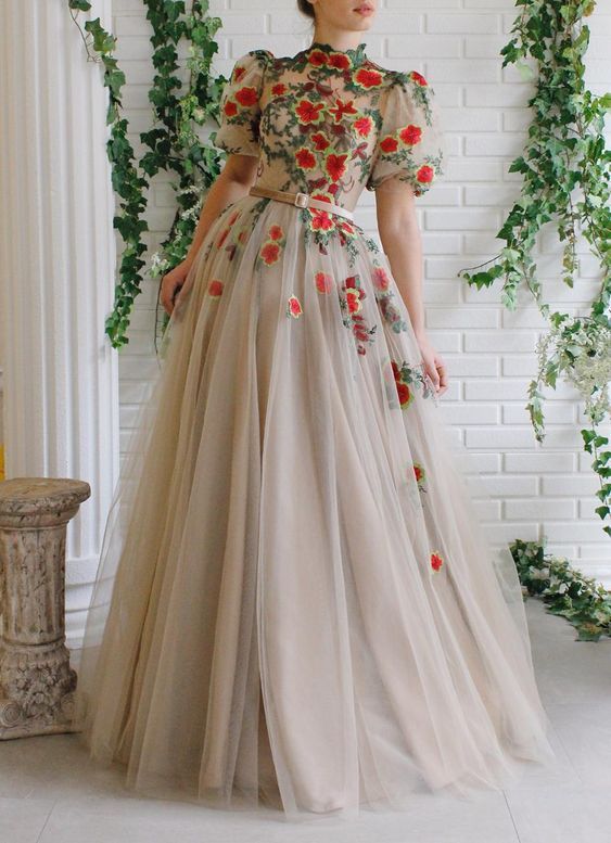 The New Ball Gown Dress A-line Prom Dress Tulle Party Dress Appliques Prom Dress Long Prom Dress cg14542