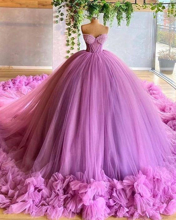 Gorgeous Lavender Sweetheart Beading Bodice Tulle Ball Gown prom dress cg14559