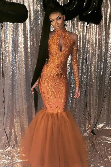 Black Girl Prom Dress Dust Orange Mermaid Cheap Prom Dress with Sleeve classygown Black Girl Prom Dress Dust Orange Mermaid Cheap Prom Dress with Sleeve classygown
