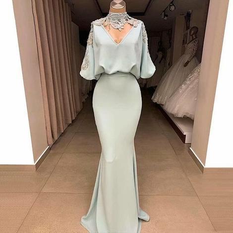 Sexy Puffy Sleeve Long Prom Dresses, Evening Party Gowns cg14654