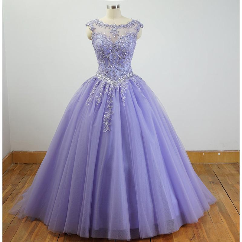 Gorgeous Cap Sleeves Lavender Ball Gown Quinceanera Dresses lace Appli classygown Gorgeous Cap Sleeves Lavender Ball Gown Quinceanera Dresses lace Appli classygown