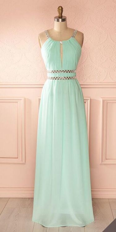 Halter Ruched Keyhole Beaded Chiffon Floor-Length Prom Dress cg14694