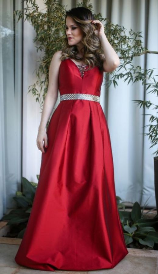 A-Linie Perlenbesetzte Kristalle Abendkleider, Rotes Ballkleid cg14735