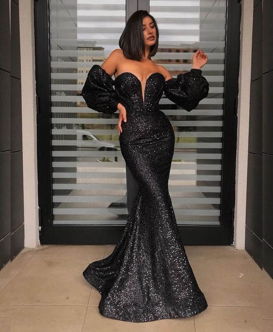 Sexy Mermaid Prom Dresses Spaghetti Side Split Ruffles Sequined Long Formal Evening Party Gowns cg14798