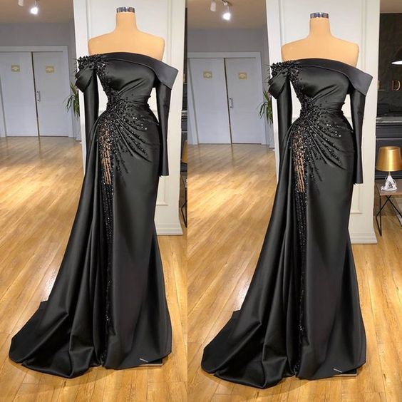 Modest Evening Dresses, Black Evening Dress prom dress cg14816 classygown Modest Evening Dresses, Black Evening Dress prom dress cg14816 classygown