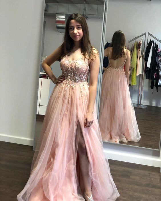 Sexy Prom Dress,V-Neck Prom Dress,Appliques prom Dress,Backless Prom Dress cg14942