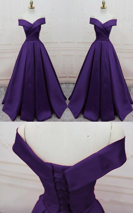 dark purple long formal prom dress ,long evening party Gown off should classygown dark purple long formal prom dress ,long evening party Gown off should classygown