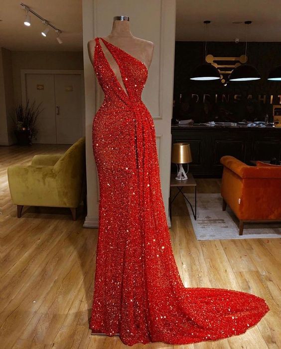 red long Evening prom Dress cg15105