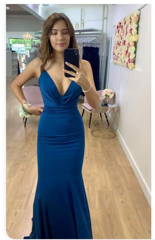 A-line V Neck Mermaid Long Prom Dress cg15131