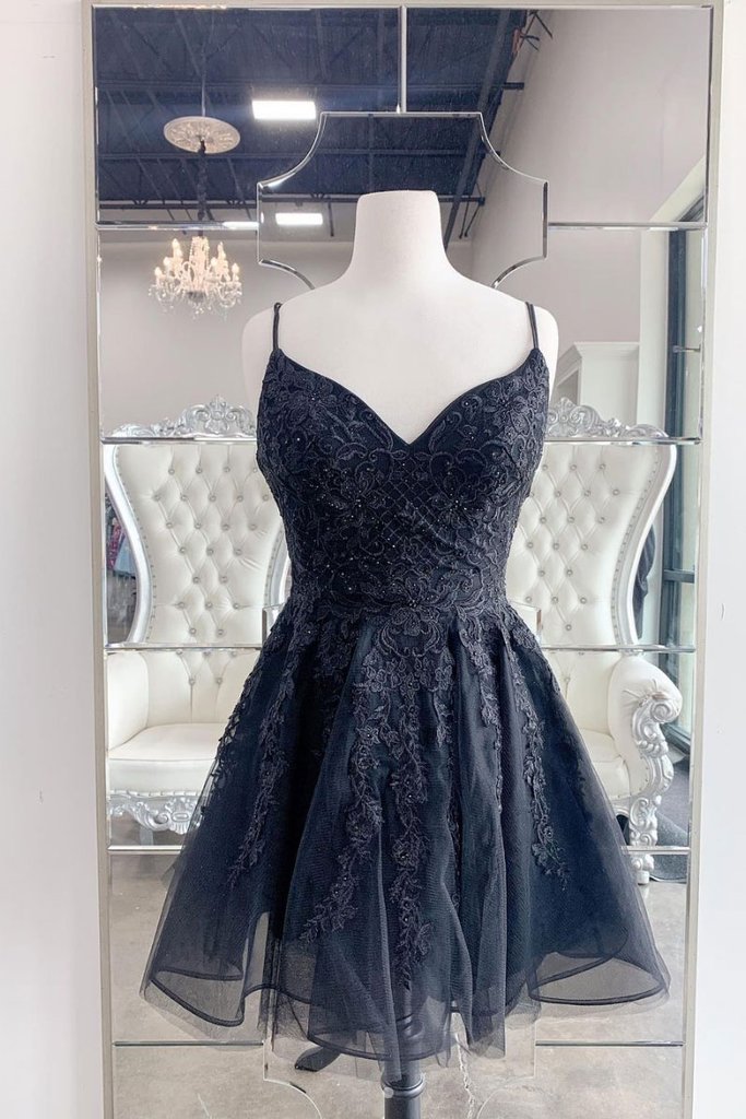 BLACK COCKTAIL DRESS Homecoming Dress cg15186