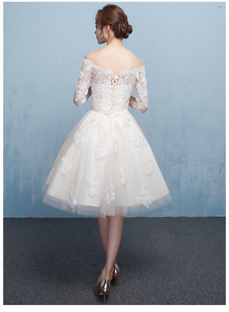 Off Shoulder Party Dress With Lace Homecoming Dress cg15212