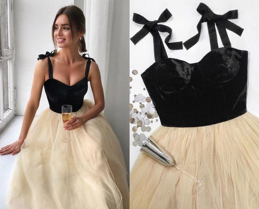 A-Linien-Ballkleid mit Trägern und bodenlanger Länge cg15218