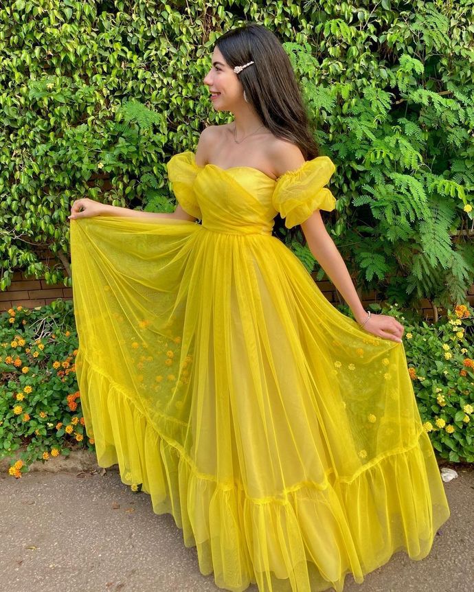 Yellow Prom Dress, Long Prom Dresses ,Formal Prom Dress cg15235