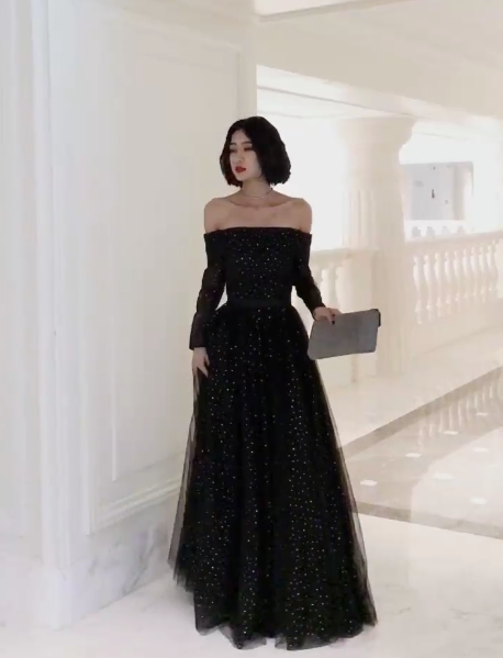 Bling Bling Black Dancing Prom Dresses 2021 cg15479