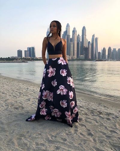 Beautiful Two Piece Black Long Prom/Evening Party Dress cg15482