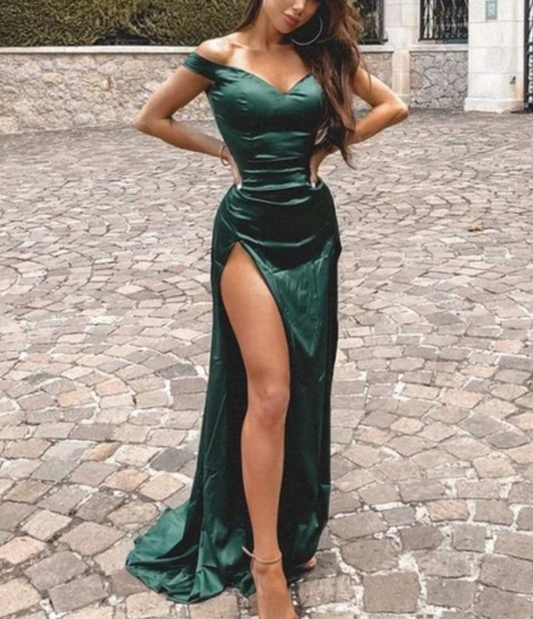 Meerjungfrau-Ballkleid für Teenager, schulterfreies Ballkleid, Abschlussballkleid cg15556