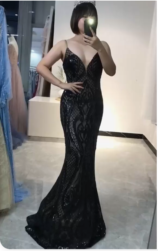 Black Mermaid Long Prom Dress , Charming Prom Dress cg15577