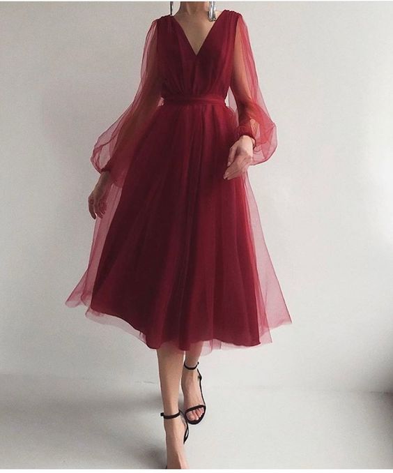 A line burgundy prom dress cg15776