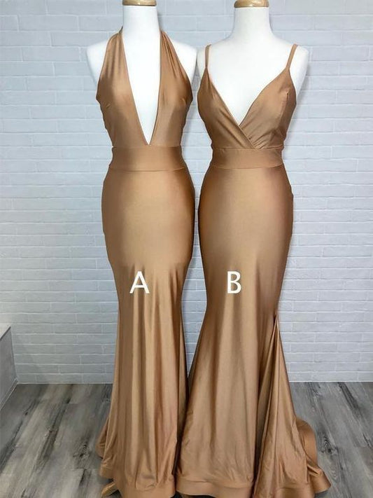 Goldene Brautjungfernkleider, Goldenes Ballkleid, Figurbetontes, enges Ballkleid cg15833