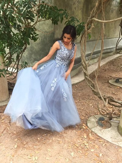 Fashion Tulle Long Prom Dress, Appliques Evening Dress cg15837