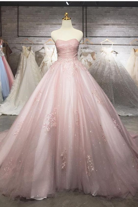 Elegantes malvenrosa Brautkleid Ballkleid cg15855