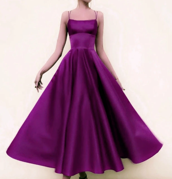 Multi Straps Prom Dresses Midi Satin Ball Gown cg15857