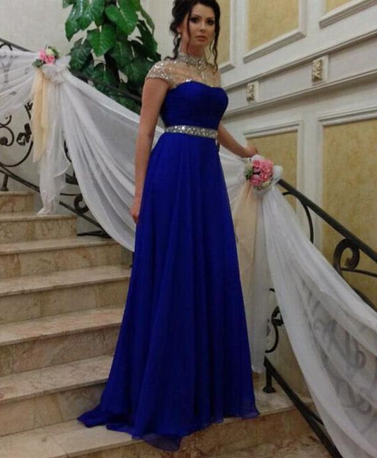 A-Linie Langes Abendkleid, Perlenbesetztes Abendkleid, Formelles Kleid, Ballkleid cg15958