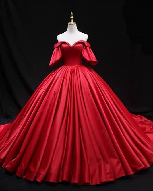 Ballkleid Brautkleider Satin Rüschen Ärmeln Ballkleider cg16046