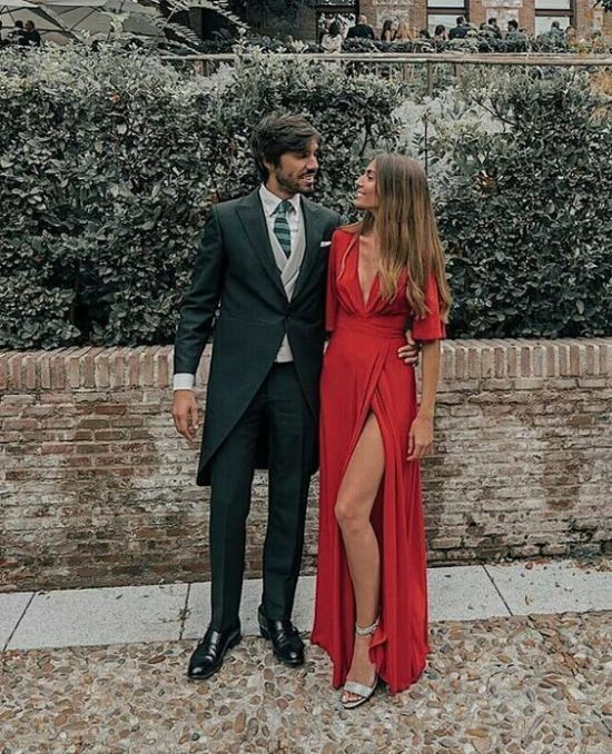 v neck long slit side prom dresses cg16118