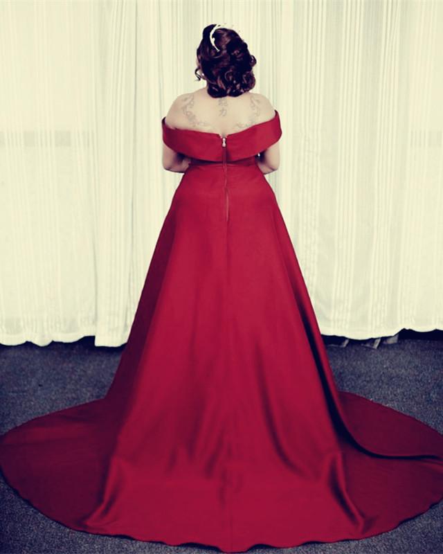 Long Satin Plus Size Prom Dresses Off Shoulder Evening Gown cg16130
