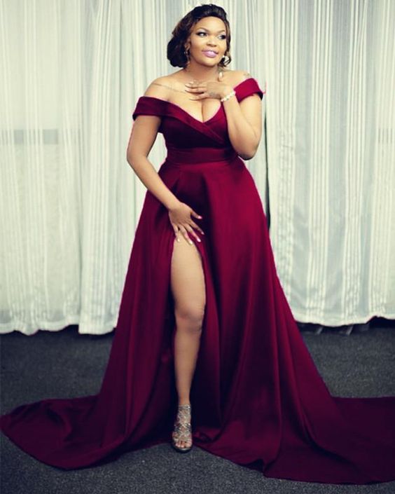 Long Satin Plus Size Prom Dresses Off Shoulder Evening Gown cg16130