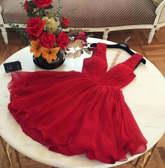Chic A line red Homecoming Dress cg16171