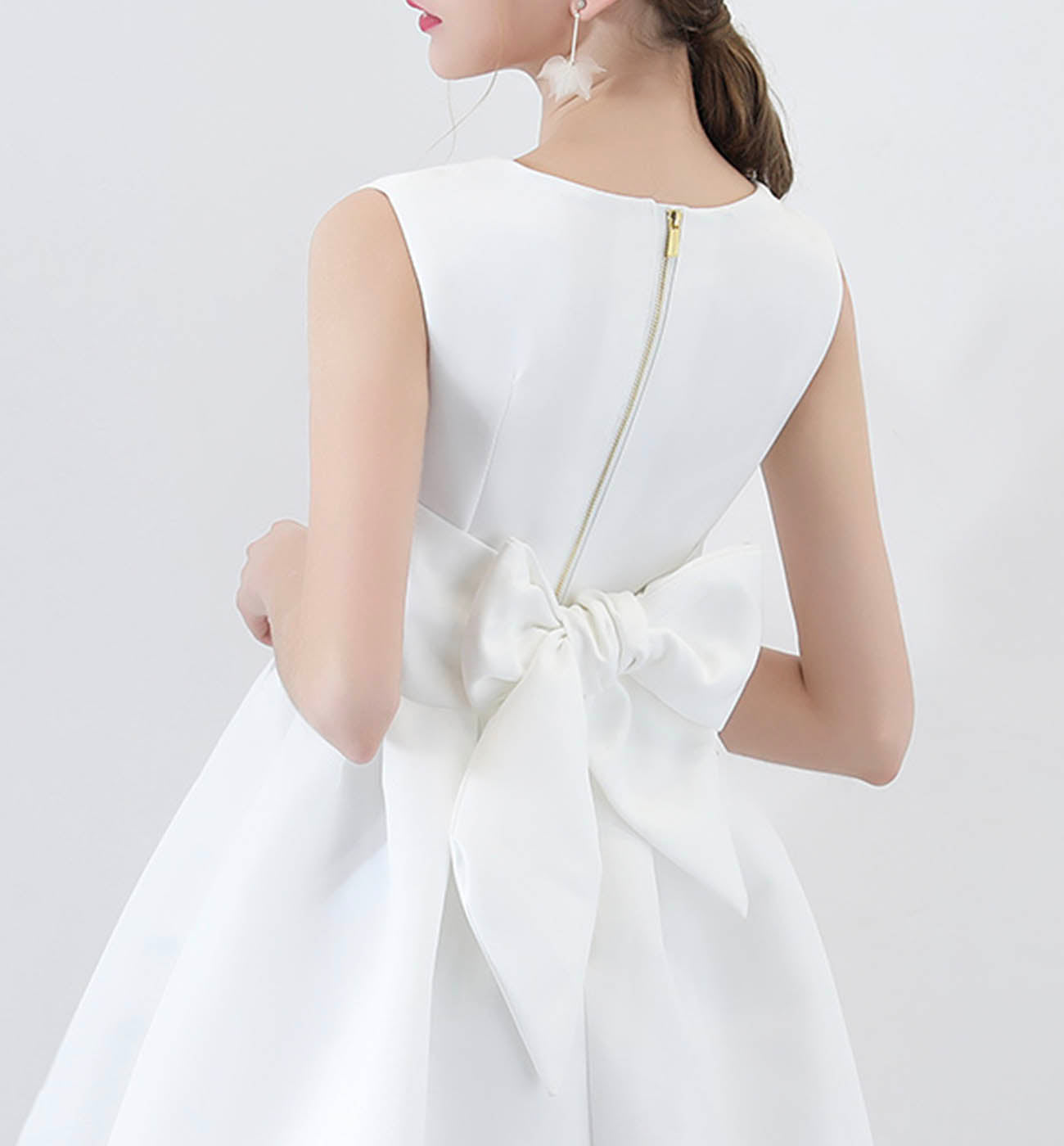 CUTE A LINE SATIN SHORT DRESS HOMECOMING DRESS cg16186