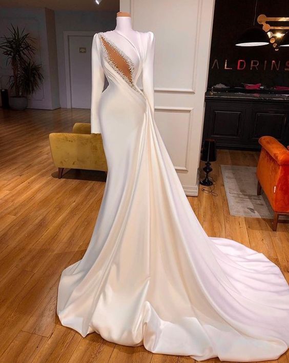 white Prom Dress satin Prom Dress,new Prom Dress cg16189