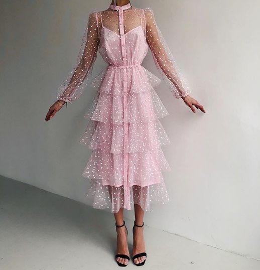 pink new Prom Dresses long sleeve evening dress cg16231